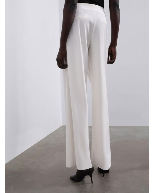 Sélone White Nore Pleated Tailored Trousers