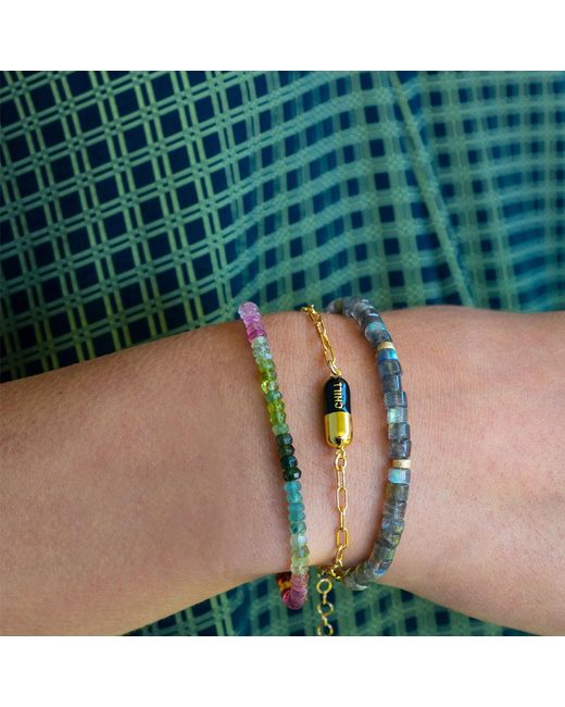 Kris Nations Multicolor Chill Pill Enamel Bracelet Gold Filled & Black Enamel