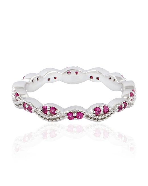 Artisan Metallic Sapphire And Diamond Wave Eternity Band Ring