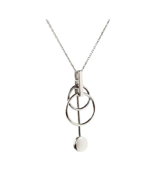 Gutta Design Metallic Mesh Necklace Rhodium Plated