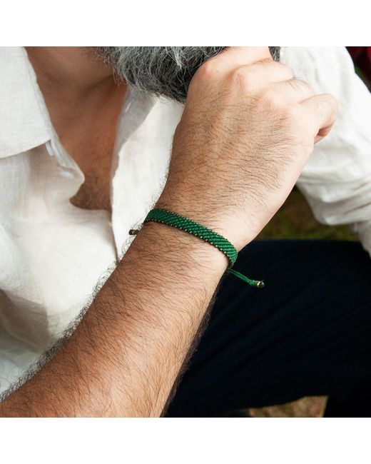 Harbour Uk Green Bronze Connection Wide Rope Bracelet for men