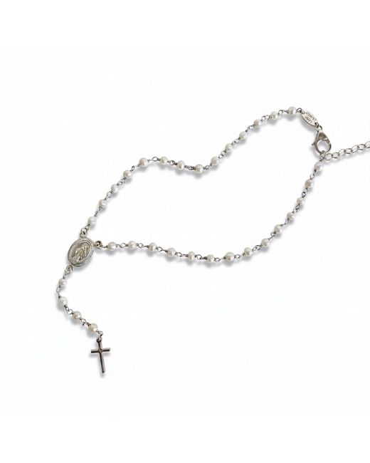 Leni James Metallic The Amelia Pearl Rosary Anklet