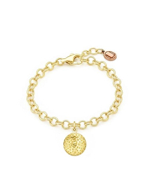 Unaloe Metallic Vermeil Textured Sphere Charm Bracelet For – Fashion Statement Jewelry