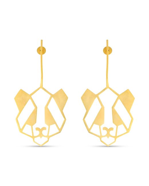 Meraki by Rashmi Bajaj Metallic Playful Panda Plated Dangle Earrings