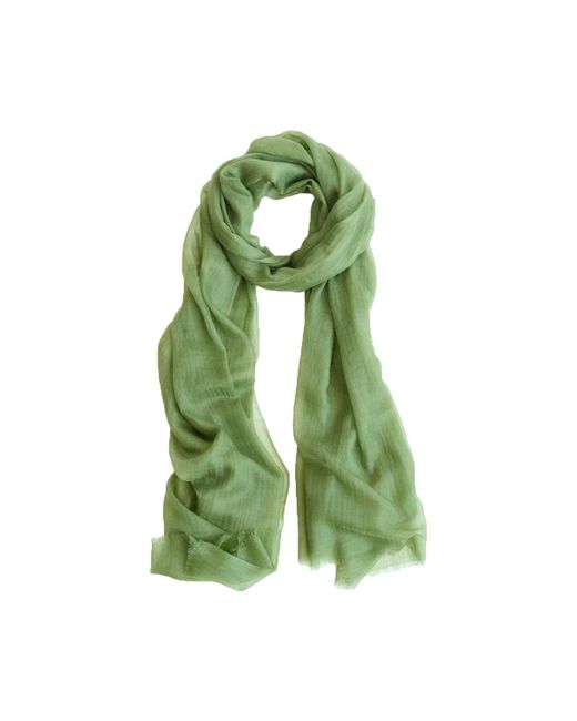 Lost Pattern Green Featherlight Oversize Cashmere Scarf