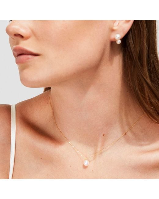 Ora Pearls Metallic Pearl Fine Chain Necklace