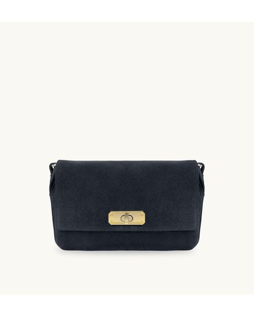 Apatchy London Blue The Maisie Midi Suede Bag