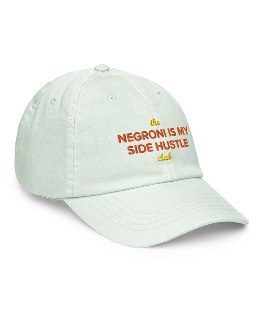 Anchor and Crew White Pastel Mint Negroni Is My Side Hustle Club Chino Embroidered Cap