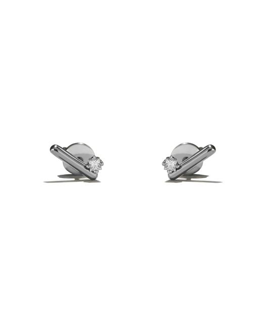 Onia Metallic Diamond Bar Studs