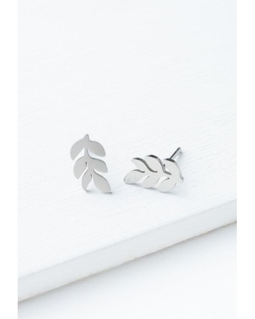 Starfish Project Metallic Rowen Leaf Stud Earrings