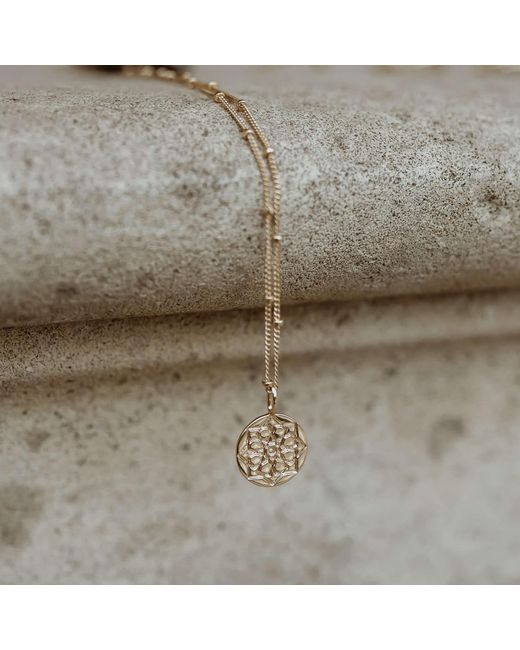 Zohreh Metallic 16 Stationed Bead Chain 9K