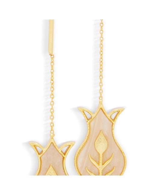 Dhwani Bansal Metallic Amphora Earrings With Mother Of Pearl