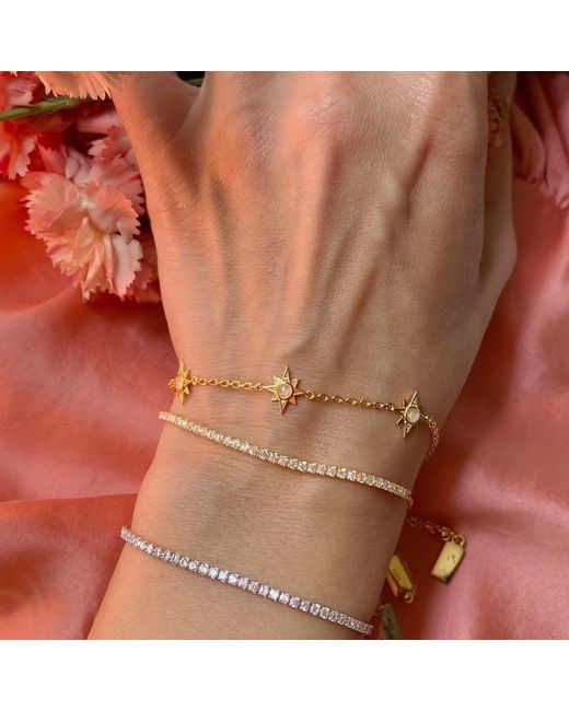 Native Gem Metallic Shimmer Tennis Bracelet- Sterling