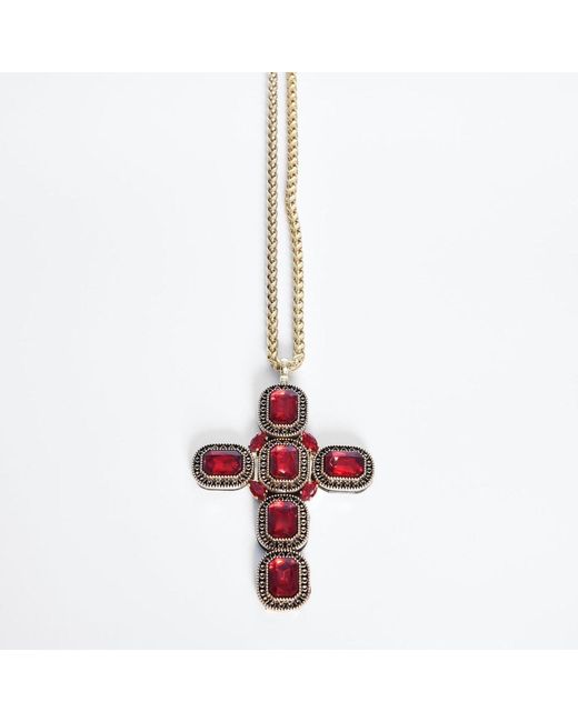 Addicted Red Artemide Plated Necklace With Crystals