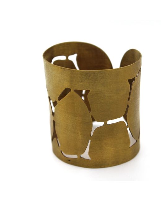 Lala Salama Green Safiri Carved Cuff