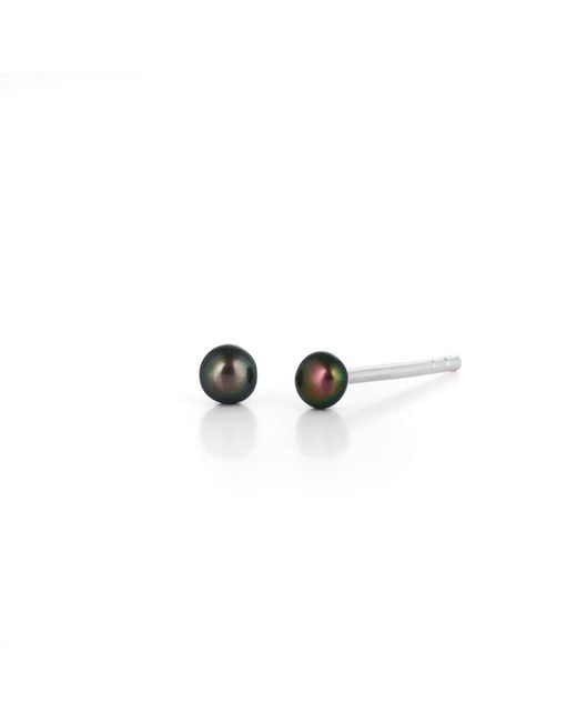 Nellou Jewellery Multicolor Tiny Button Stud Pearl Earrings Peacock
