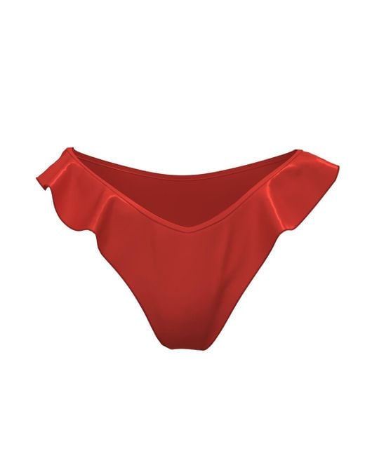 Blackbough Swim Red Elsie Ruffled Cheeky Bottoms Hot Gloss