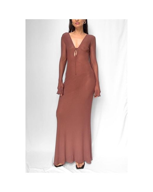 Alia Studio Red Améthyste Maxi Mesh Dress