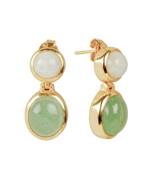 Lila Rasa Green Aventurine & Moonstone Earrings