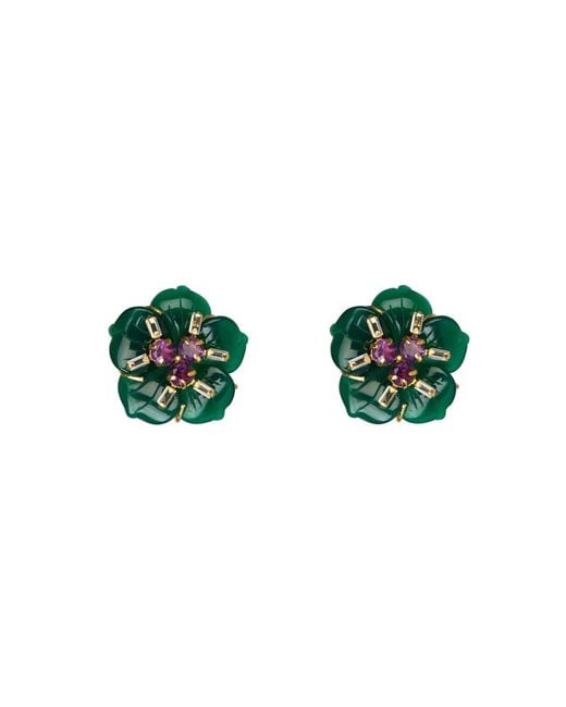 Bounkit Green Cordelia Studs Clip On