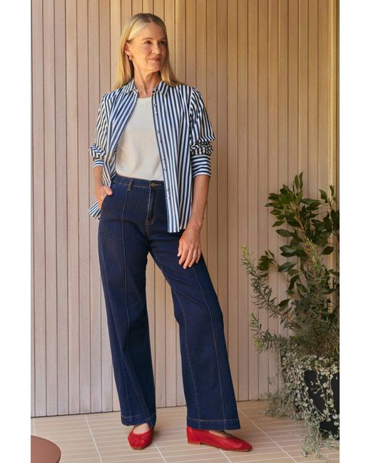 Adrift Clothing Blue Adrift Denim Wide Leg Jeans