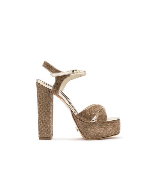 Ilvi Metallic Jumana Leather Heeled Sandal With Stones