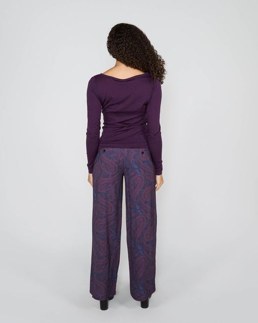 Lords of Harlech Purple Carly Merino Long Sleeve Crewneck Shirt