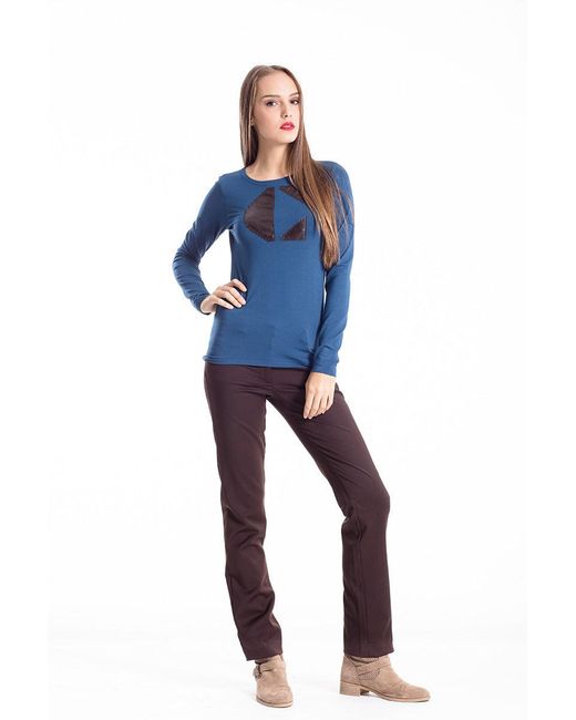 Conquista Blue C' Logo Long Sleeve Top Petrol