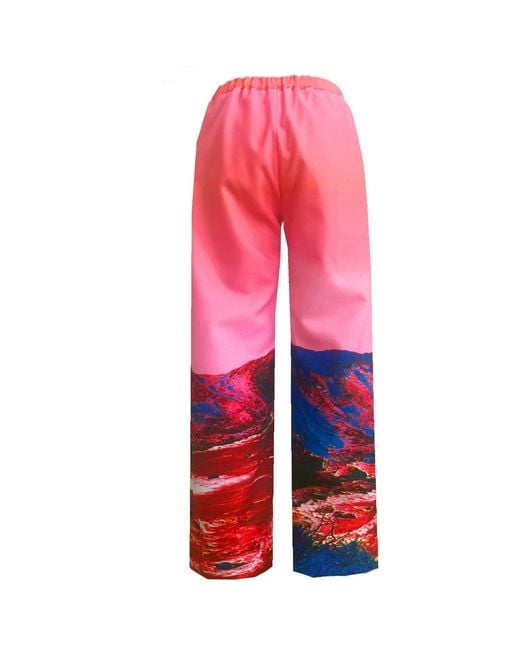 Maxjenny Red Wide Slouchy Pants