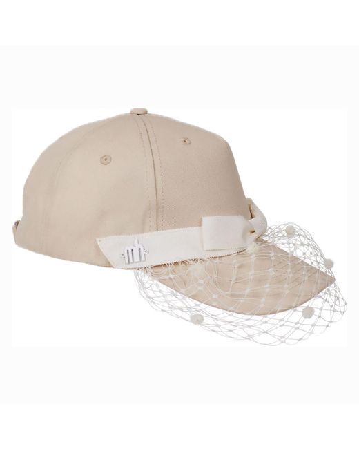 Misa Harada Millinery Natural Neutrals Gigi Veiled Baseball Cap