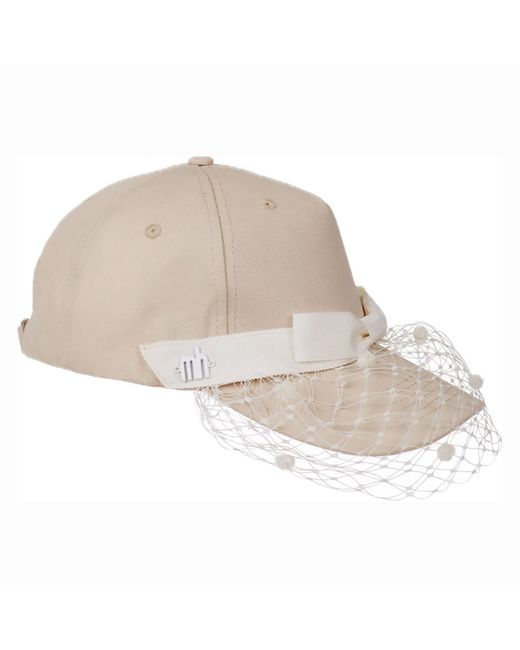 Misa Harada Millinery Natural Neutrals Gigi Veiled Baseball Cap