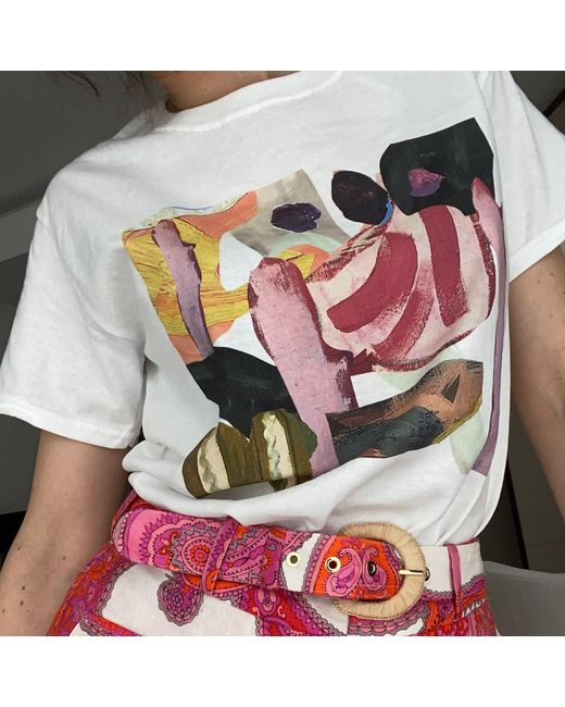 Boutique Kaotique White Mixed Feelings Organic Cotton T-Shirt
