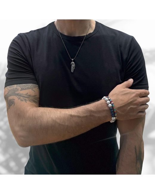 Ebru Jewelry Metallic Spiritual Beaded & Energy Bracelet for men