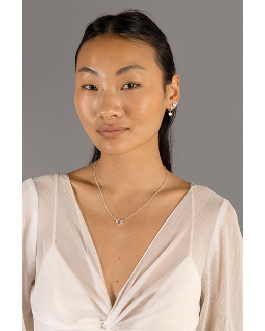 Claire Hill Designs Metallic Brushed Heart Huggie Hoops