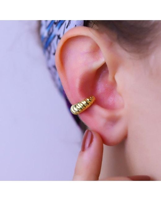 Spero London Metallic Croissant Ear Cuff No Piercing Sterling Pair