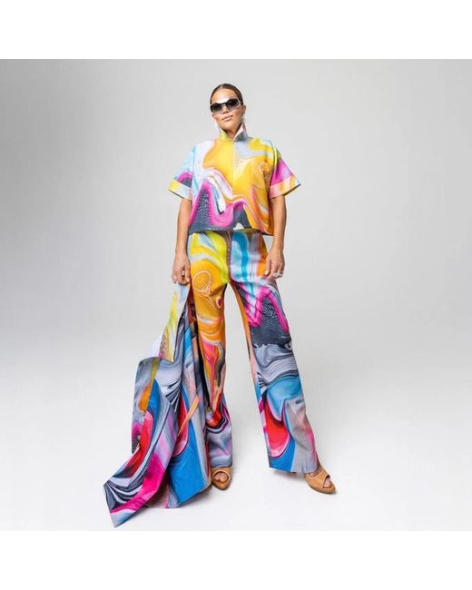 Maxjenny Blue Wide Slouchy Pants