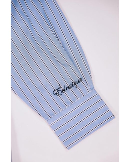 Éclectique Blue Striped Casual Shirt for men