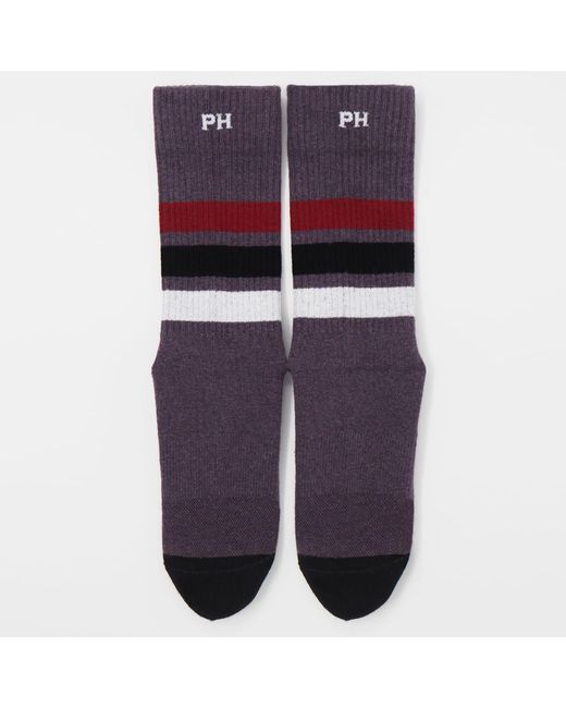 Peper Harow - Made in England Purple Striped Organic Sport Socks – Mauve for men
