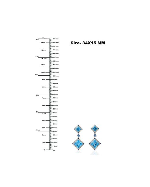 Artisan Blue Topaz, Sapphire & Diamond Drop Earrings
