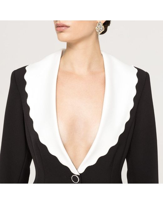 Nissa Black Single-Breasted Fitted Blazer