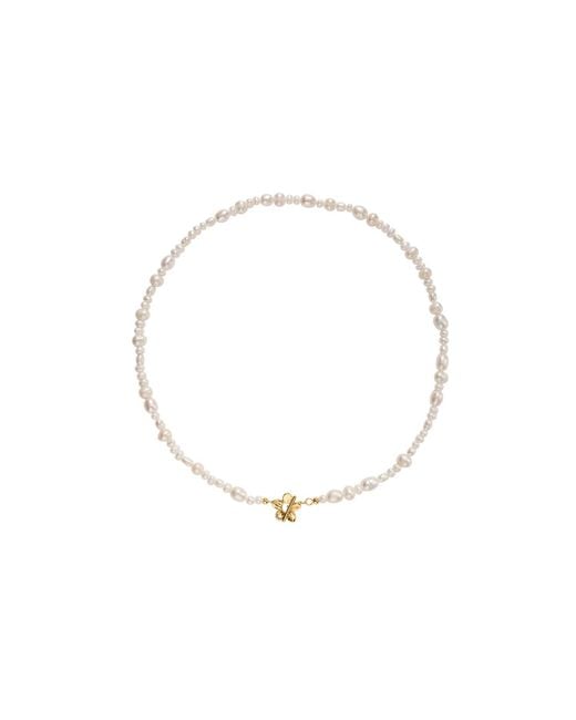 Vanhi Metallic Flora Multi Pearl Toggle Choker