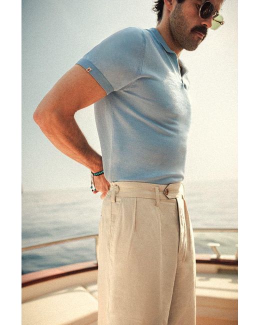 &SONS Trading Co Blue Bianchi Polo for men