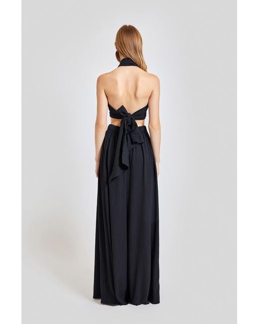 Lilamie Black Amalfi Cross Neck Summer Bustier Top