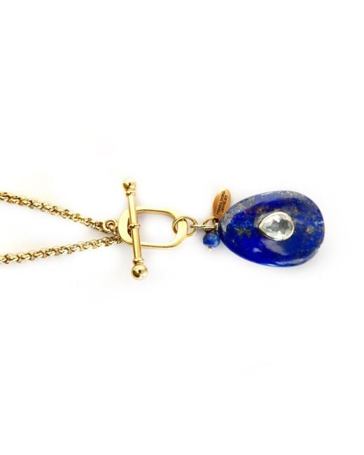 Persia Dona Jewelry Metallic Lapis Vintage Toggle Chain Necklace