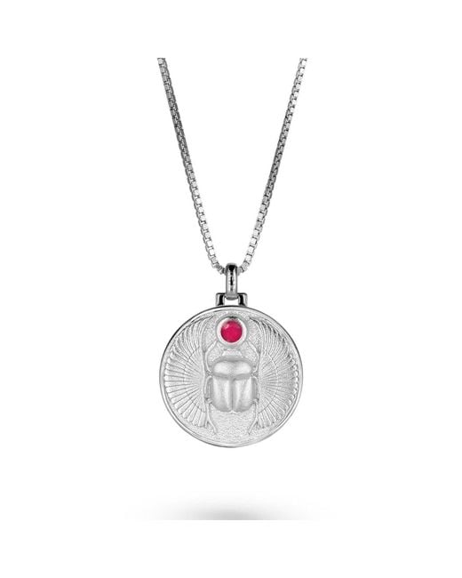 Vermaye Switzerland Metallic Scarab Ruby Necklace Boxchain