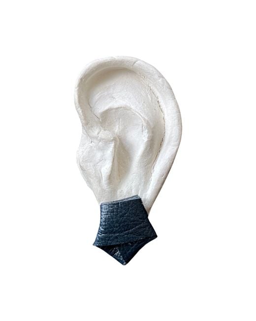 London Atelier Byproduct White Origami Nappa Leather Stud Earrings