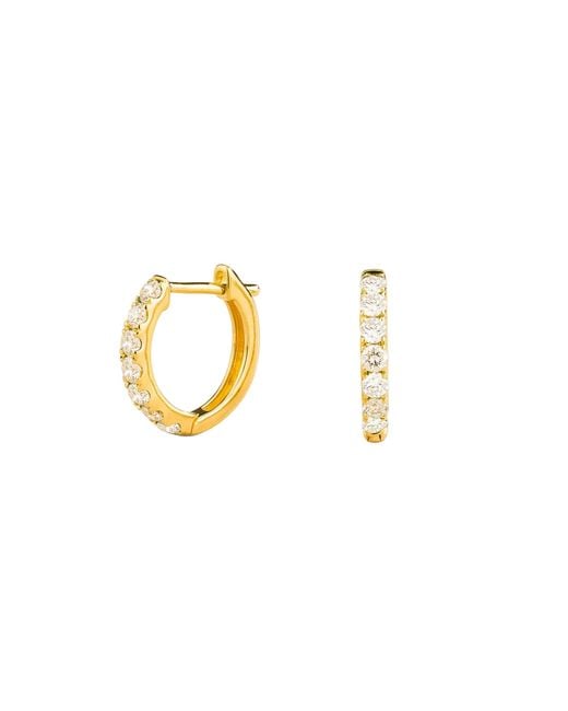 Juvetti Metallic Stacy Diamond Huggie Hoop Earrings