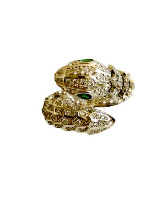 Laura Gray Green Sterling Articulated Snake Ring