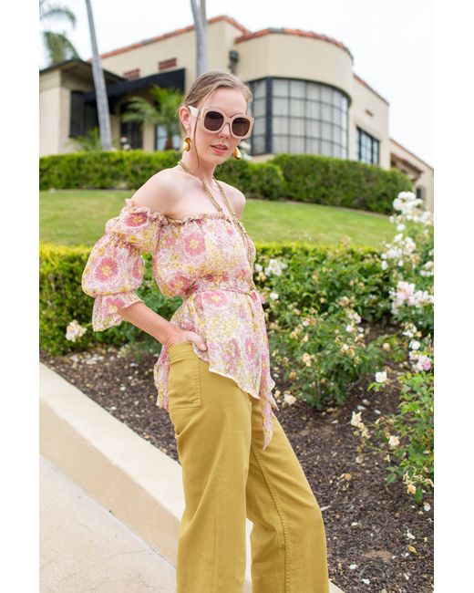 Jennafer Grace Natural Raquel Off The Shoulder Top