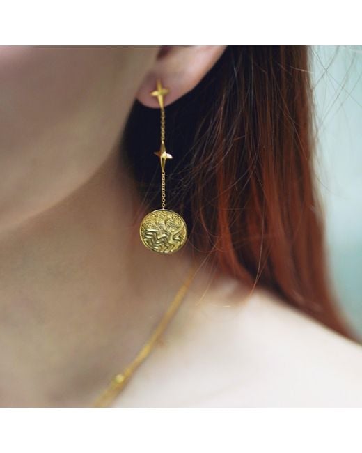 Aurozia Metallic Tarot The Star Drop Earrings